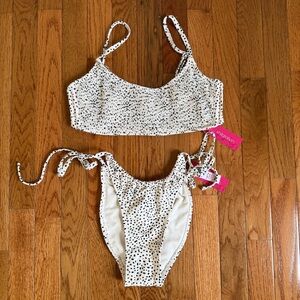 Xhilaration Polka Dot Ruched Bikini Set